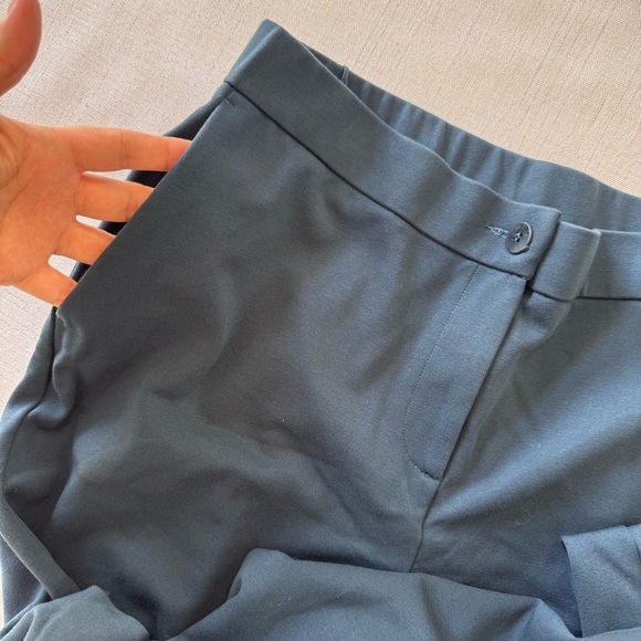 EILEEN FISHER Slim Leg Tencel Blend Knit Pants Zip Elastic Waist Blue Women M - Picture 10 of 12